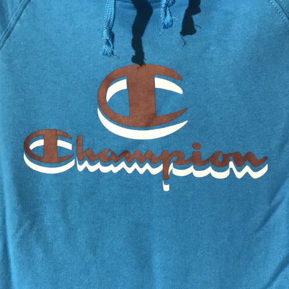 Champion womens hoodie hooded sweatshirt small balboa blue powerblend - Picture 4 of 11